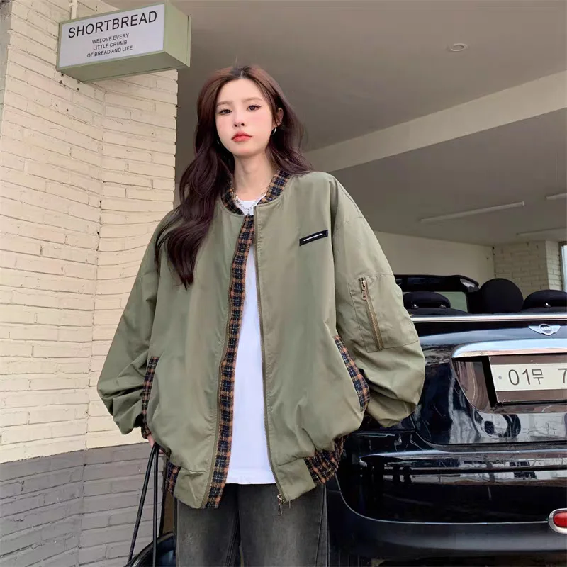 

Bomber Jackets Womens Jacket Girls Autumn Satin Pleated Stand-Collar Chic Party Socialite Glamour Glitter Modern Artistic Simple