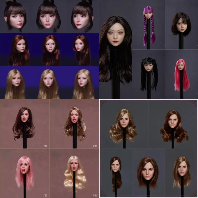 

Z6TOYS ZC012 1/6 Scale Europe US Beauty Head Sculpt Movable Eyes Hermione Head Craving Model for 12" Wheat Skin Action Figures