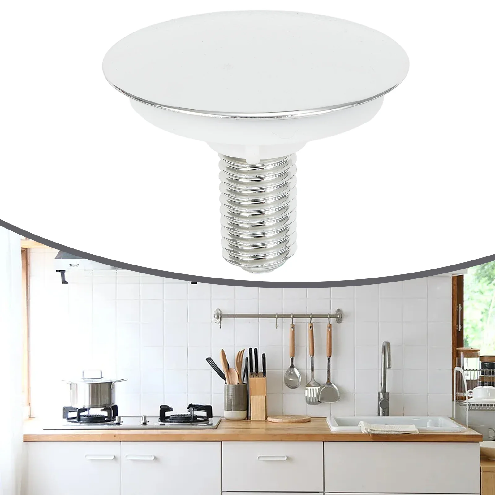 

Kitchen Sink Tap Hole Stopper Cover Blanking Plate for 16 35mm Overflow Holes Easy to Use ABS Plastic 49mm Diameter