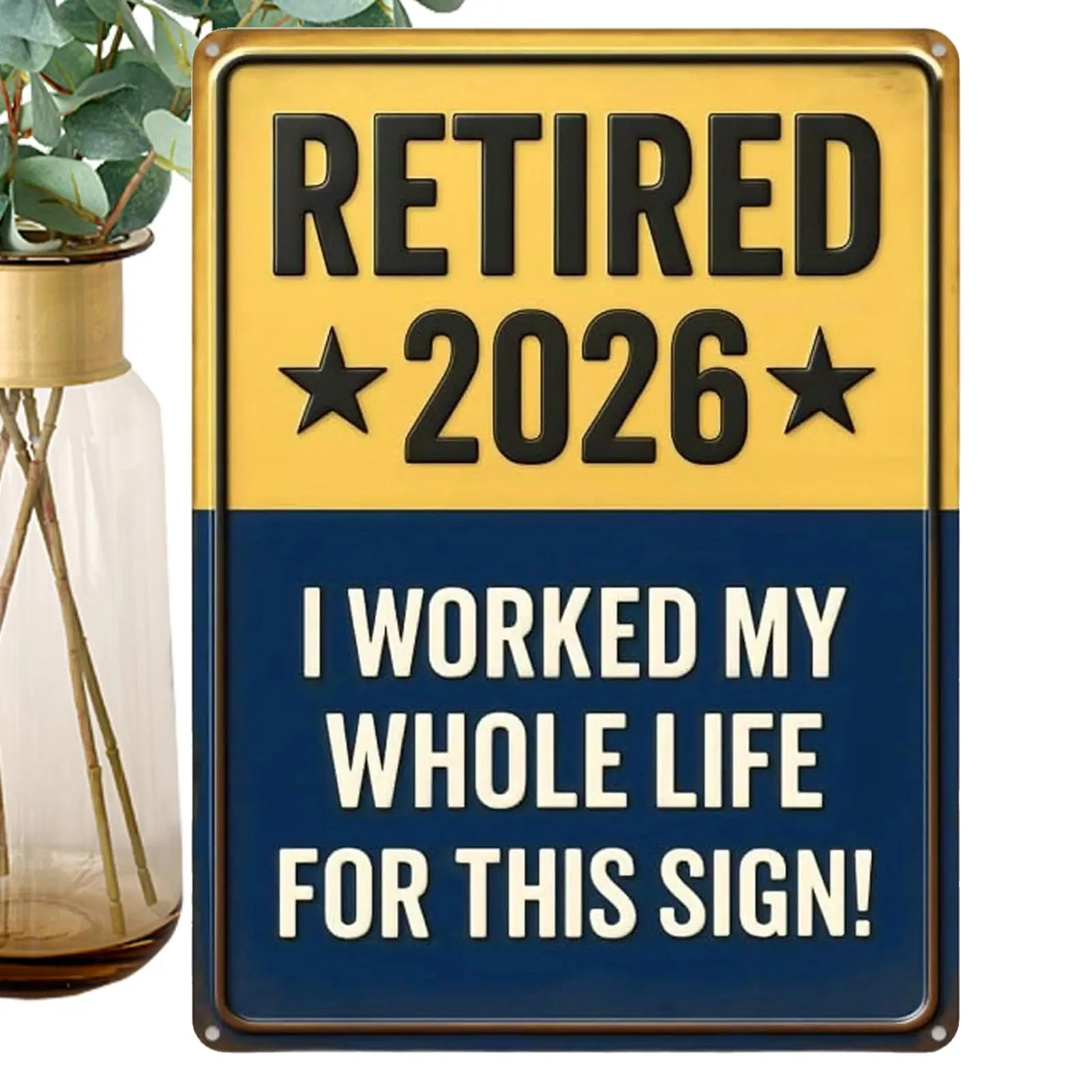 Retired Signs for Men Women Bright Long Lasting Photo Prop Keepsake Retirement Party Decoration for Home Bedroom Offices Cafes