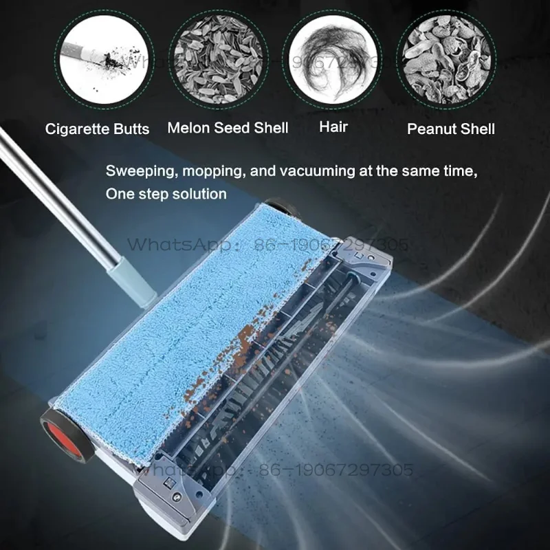 Electric Wet and Dry Vacuum Cleaner Rechargeable Cordless Hand-Push Household Floor  Flatbed Sweeper Mopping Machine - view 4
