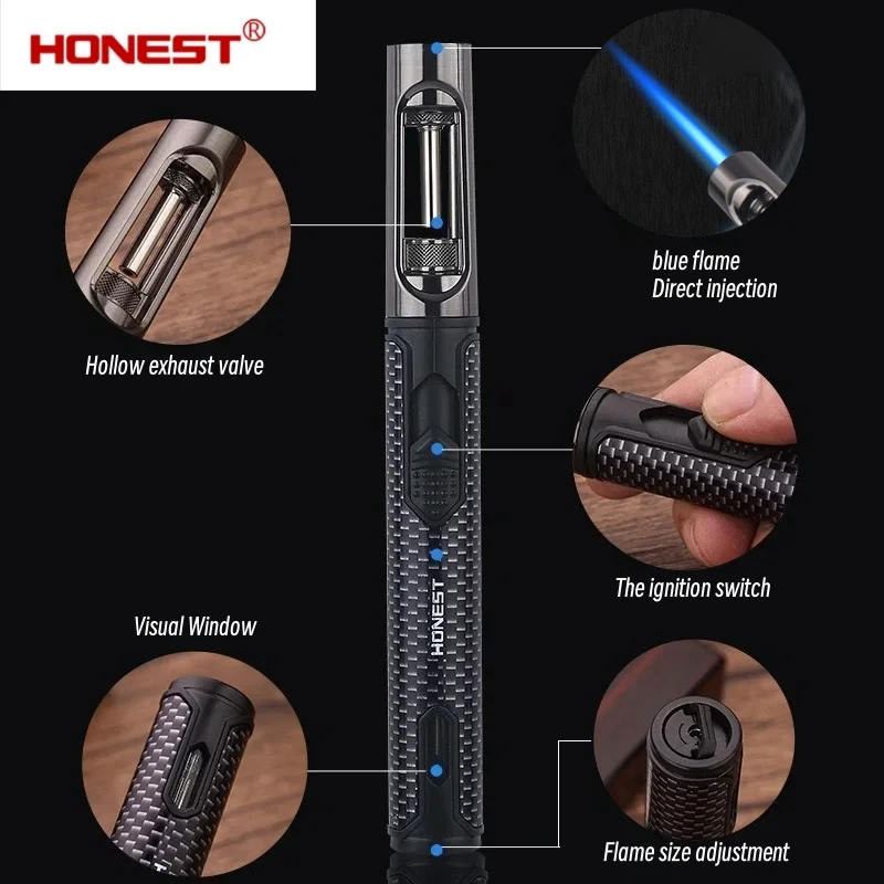 

HONEST Metal Windproof Cigarette Cigar Lighter Welding Gun Portable Butane Gas Lighter Turbo Lighters Smoking Accessories