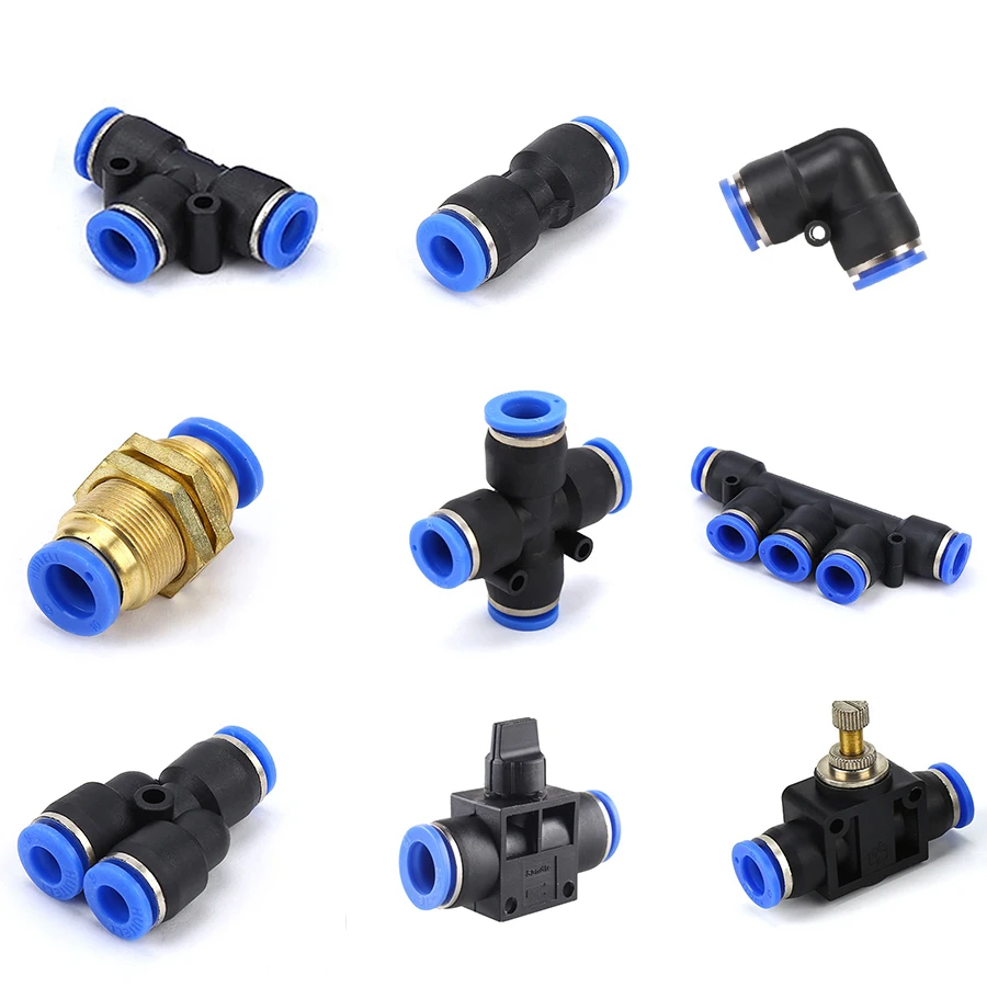

1PC PY/PU/PV/PK/PE/PM/HVFF/LSA T/Y/L/Straight Type Pneumatic Push In Fittings For Air/Water Hose and Tube Connector 4mm to 16mm