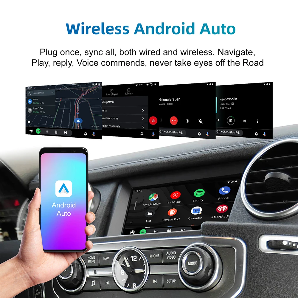 Wireless Carplay Android Auto Fits For Land Rover Jaguar Bosch Discovery4 Evoque Freelander2 XE XF XJL - view 4