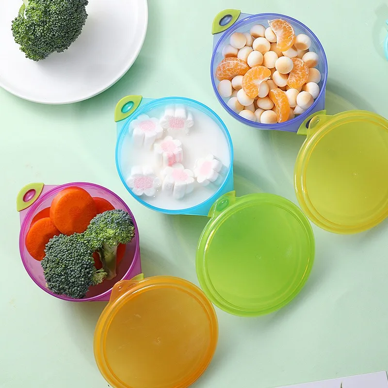 Kinder bedeckt Saugnapf Schüssel Baby Tasche Plastiks chale Doppel ohr Essteller Geschirr große mittlere und kleine Größe Set Mahlzeiten