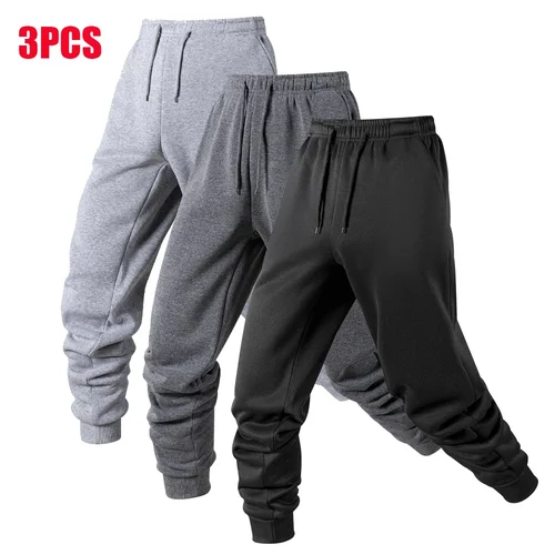 Paquete de 1/3 pantalones deportivos cálidos para hombre, ropa deportiva informal para hombre, pantalones largos de entrenamiento para correr, pantalones deportivos, pantalones de chándal para correr