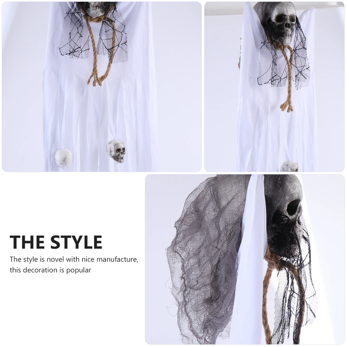 

2pcs Ghost Pendant Halloween Door Decoration Scary Ghost Curtain Hanging Decor Party Supplies Home Bar Decorative Accessories