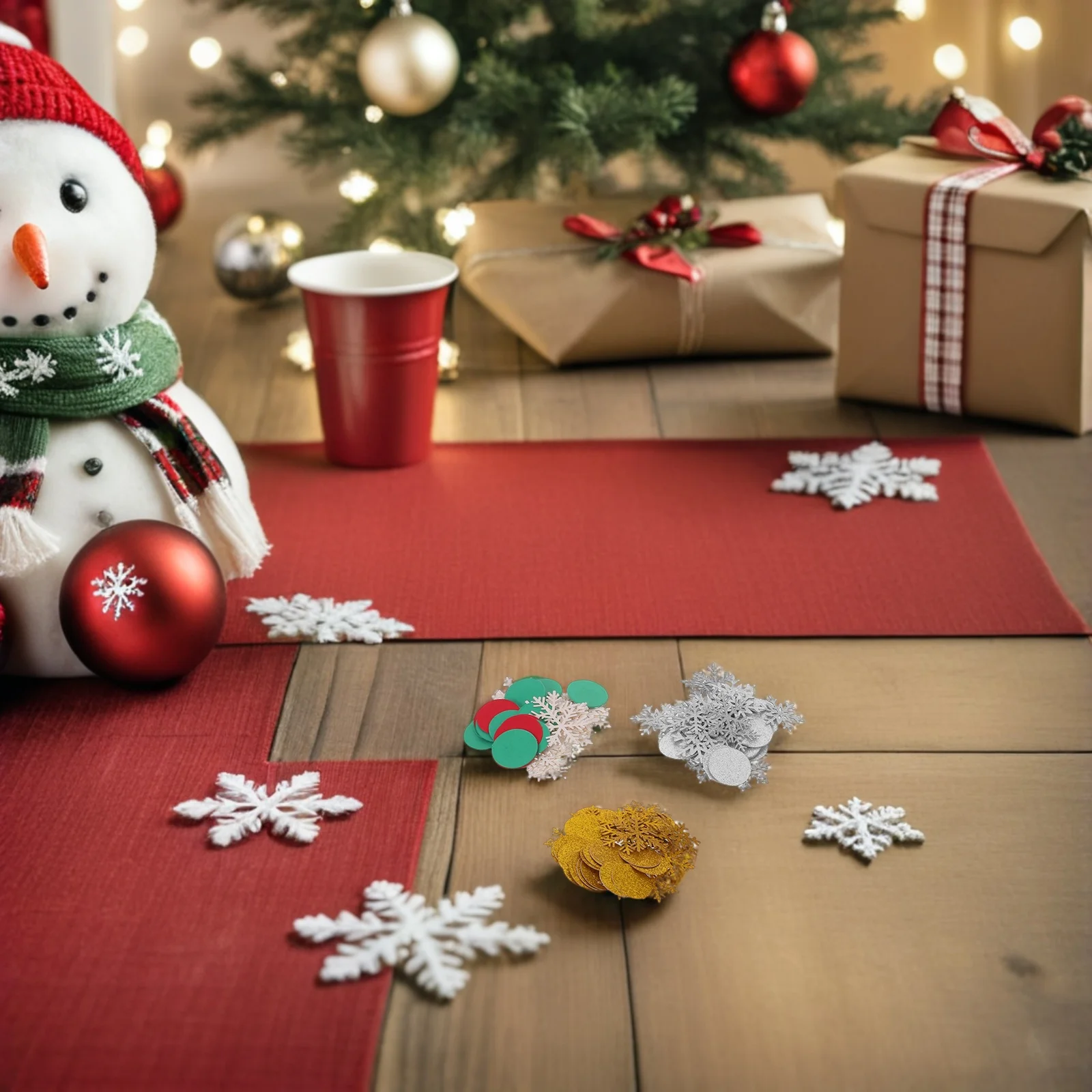 

Christmas Decoration Confetti for Festive Occasions Sprinkles Party Paper Celebrations Round Circle Glitter