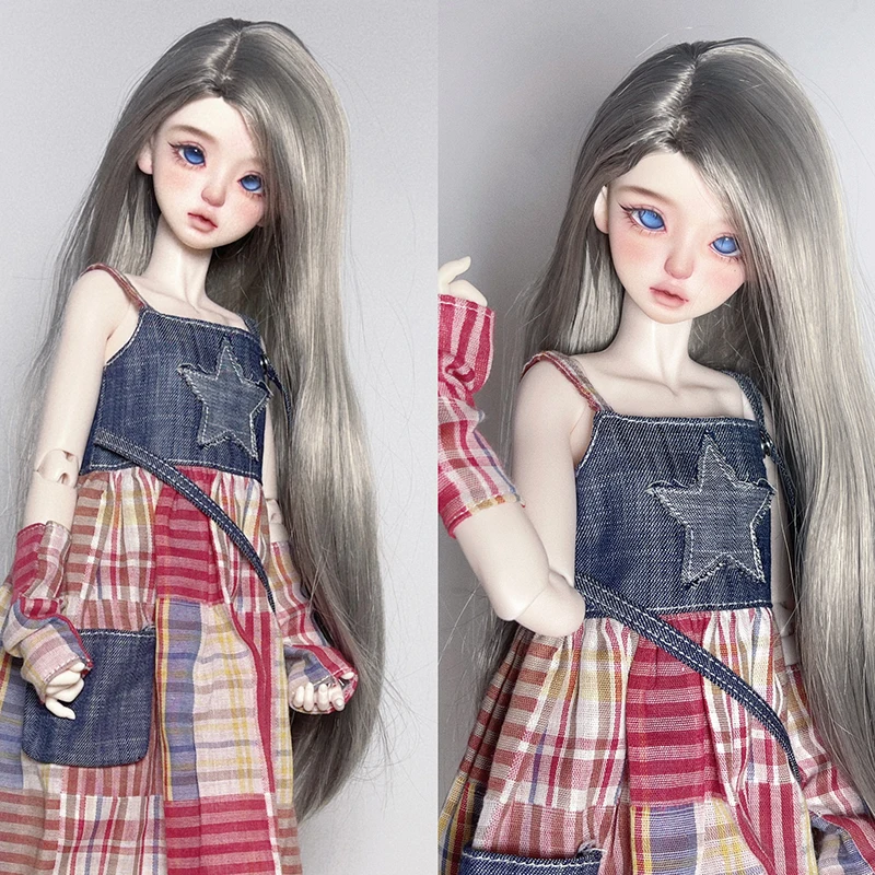 

New Arrival (1/4 BJD Doll Clothes) Suspender Star Denim Dress Off Shoulder Long Skirt for 1/4 SD MSD Dolls Accessories