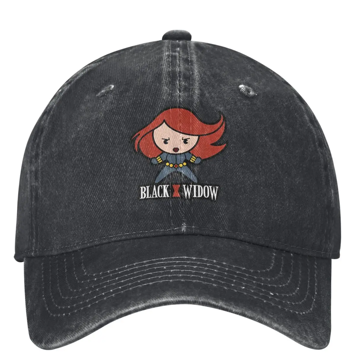 Marvel Avengers Black Widow Cute Kawaii Logo Stance Denim Baseball Cap Kpop Rock Trucker Hat Summer Sunshade Baseball Caps