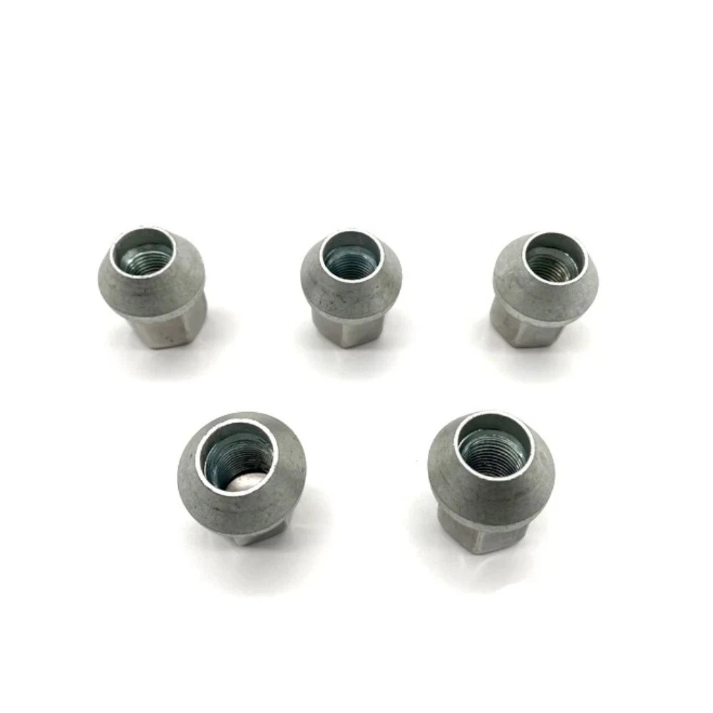 5pcs Wheel Nuts Set for Land For Rover For Evoque 2012 to 2019 LR001381 M14x1.5 Thread Steel Silver Construction