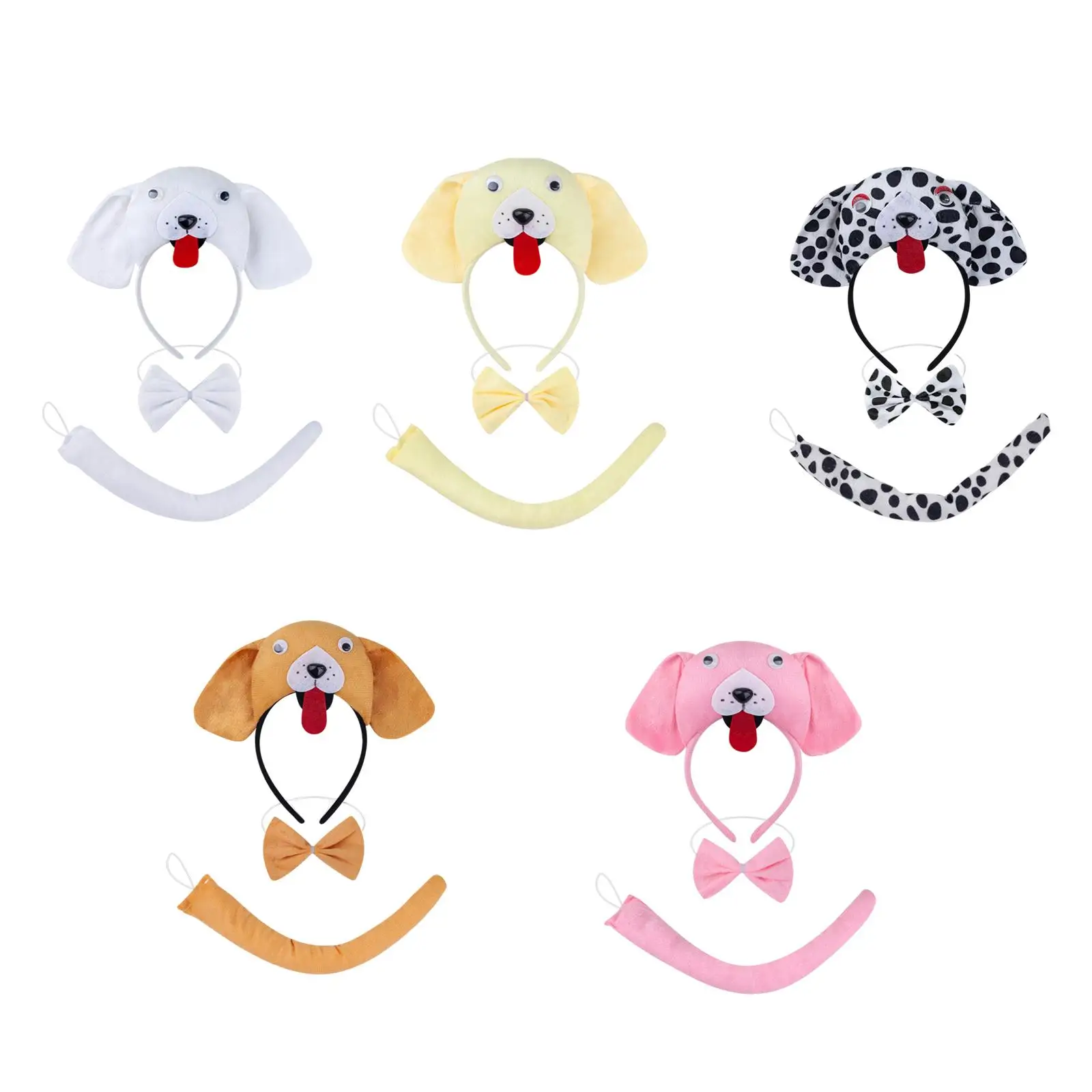 

Animal Headband Tail Bowtie Set Hair Accessories Costume Accessory Kit for Dress up Masquerade Carnival Performance Prom