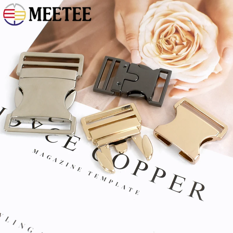 1/2Pc Meetee 20/25/32/38mm Metal Release Buckle Side Quick Bag Strap Adjust Clasp Backpack Garment Belt Hook Dog Collar Hardware