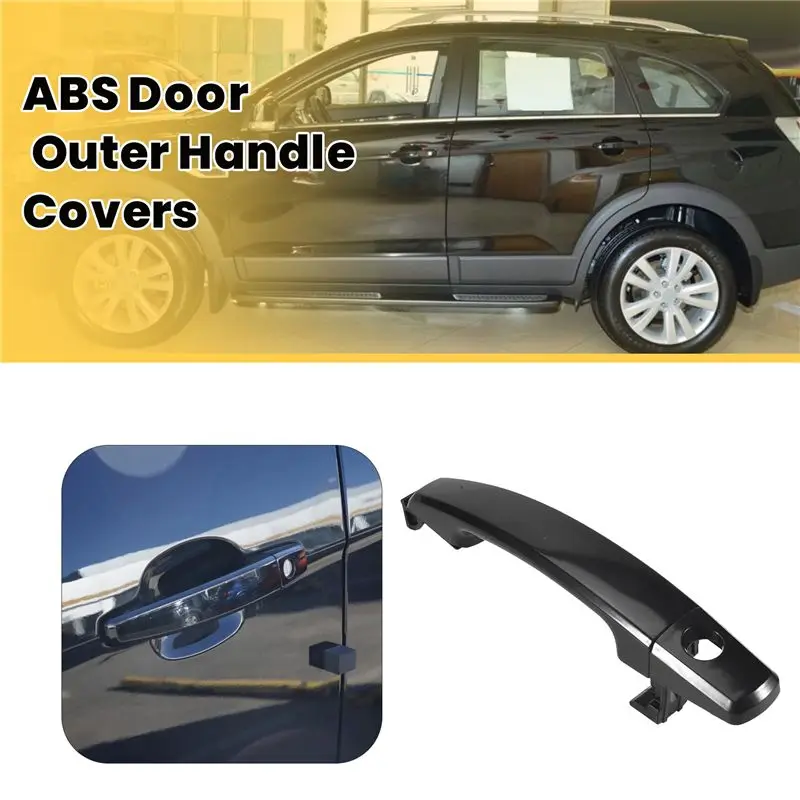 

2X Front Left And Right With Keyhole Glossy Black ABS Door Outer Handle Covers For Captiva Sport/Aveo/Saturn