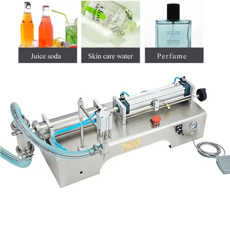 Electric Pneumatic Foot Pedal Liquid Filling Machine Single Head Horizontal Liquid Filling Machine