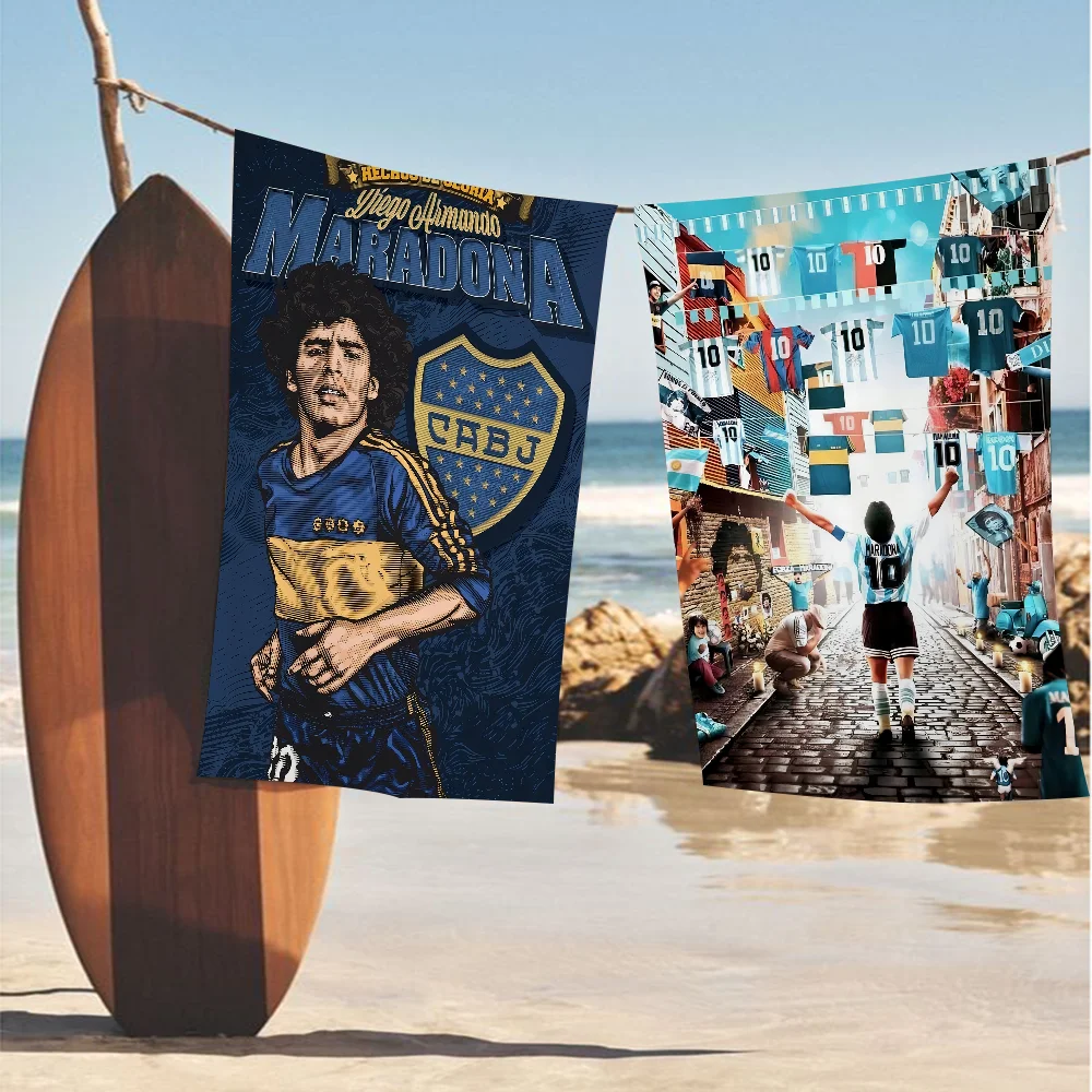 Diego Maradona Hopestyle Art Anime Beach Swimming Towel Soft Absorbent Washcloth Children's Gifts for Kids Travel Camping Gym