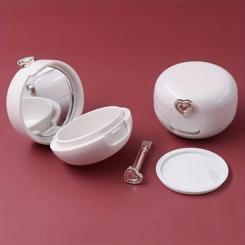 Contenitore per balsamo per labbra da 1 pezzo con specchio e applicatore - Custodia per imballaggio in crema portatile - Prodotto di bellezza essenziale per i movimento