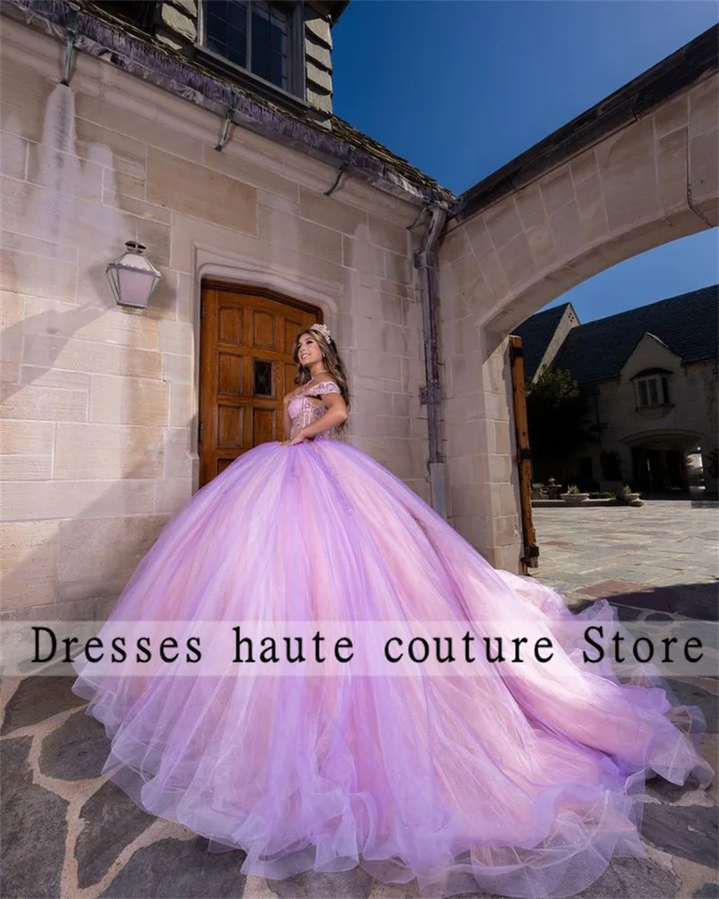 Mexico Purple Sweetheart Quinceanera Dress 2023 Appliques Corset Prom Dress Princess Ball Gown Sweet 16 Robe De Bal