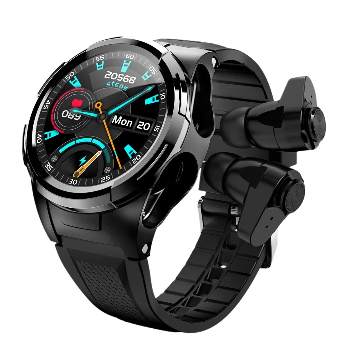 Smart Watch Touch com Fones de Ouvido, Fones Esportivos, Música, Novidades, Marca, 2 em 1, 2023