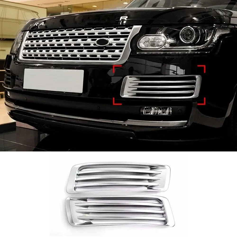 

Pop 1 Pair For Range Rover Vogue L405 2013 2014 2015 2016 2017 Car Front Fog Light Grille Intake Vent Cover Trim Fog Head Lamp F