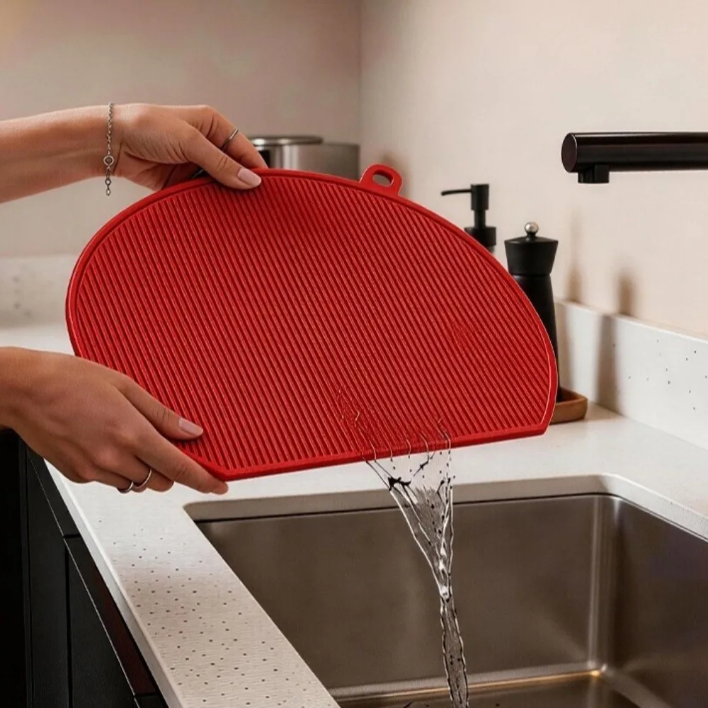 Mold-proof TPU Cutting Board TPU D-Shape Semi-Circular Cutting Board Non-Slip Double Sided Kitchen Chopping Block