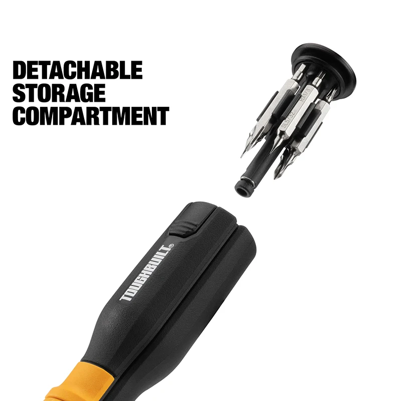 TOUGHBUILT TB-H5-MR-11 9-Piece Bi-material Handle Ratcheting Assorted Multi-bit Screwdriver Set Defective Product