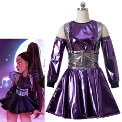 RAIN ON ME Ariana Grande Lady Cosplay Costume Adult Women Sexy Purple Dress Cocktail Party Skirt Halloween Carnival Outfits