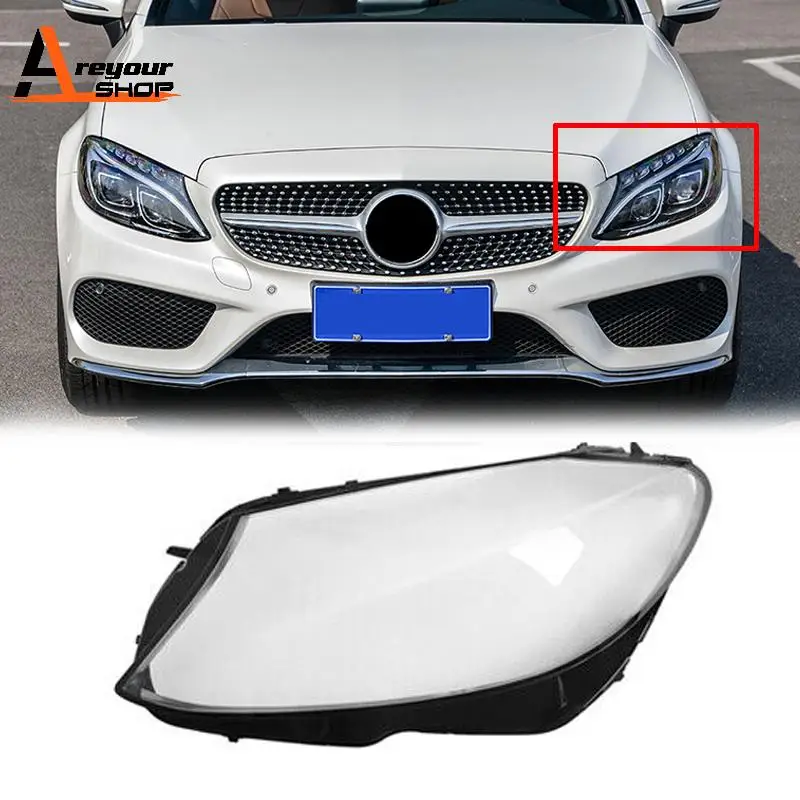 Left Side Headlight Cover Headlamp Lens Lenses for W205 C180 C200 C300 2015-2018