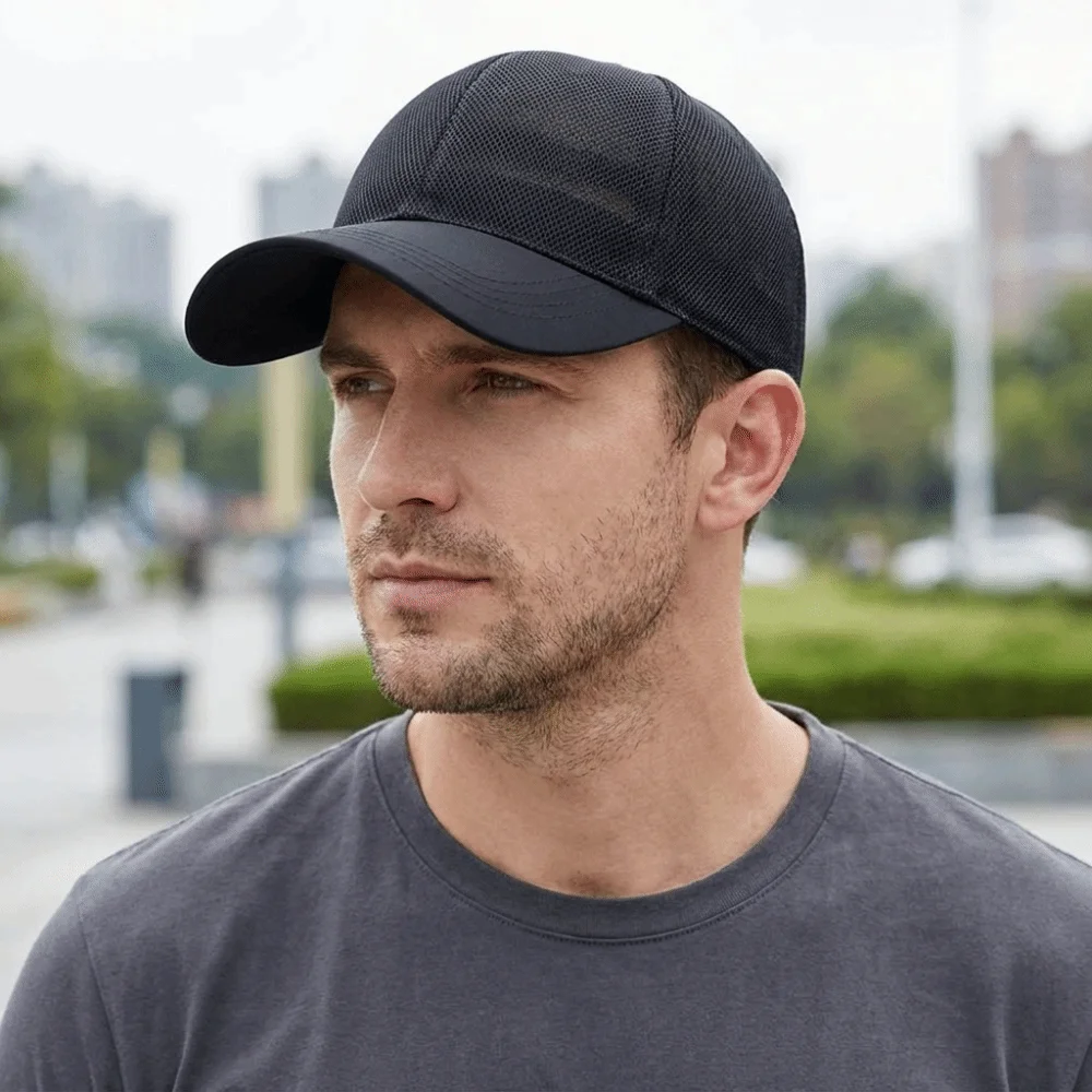 

Adjustable Full Mesh Baseball Cap Sun Protection Openwork Quick Dry Baseball Cap Soild Color Polyester Hollow Out Baseball Cap