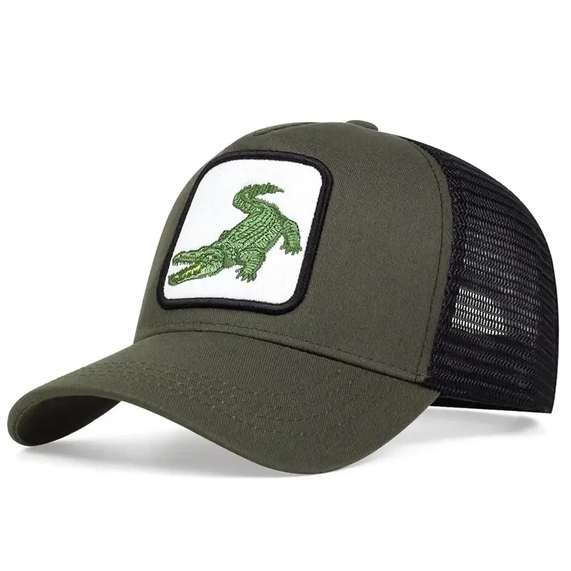 Unisex Crocodile Embroidery Embroidery Baseball Net Caps Spring and Summer Outdoor Adjustable Casual Hats Sunscreen Hat