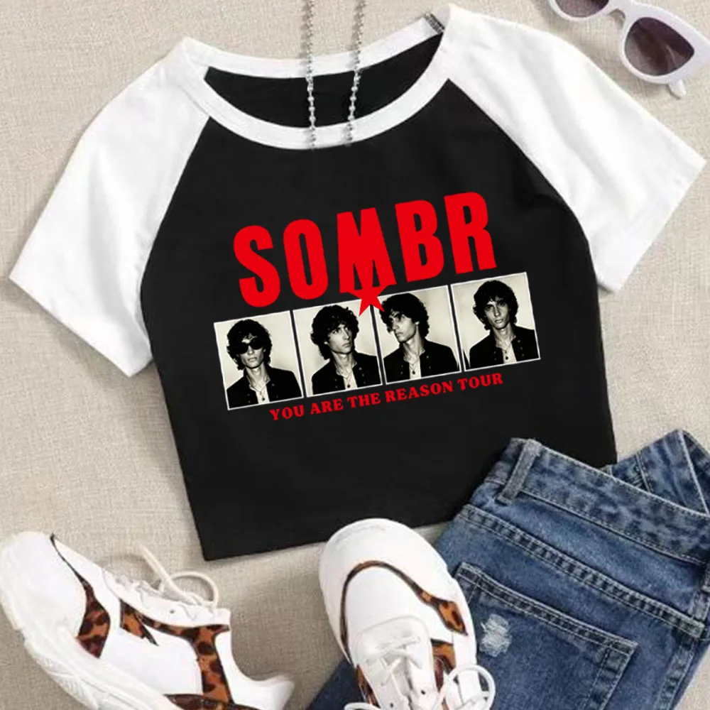 Sombr You Are The Reason Tour 2026 Crop Tops T-Shirt Girls Fashion Women O-Neck Short Sleeve
