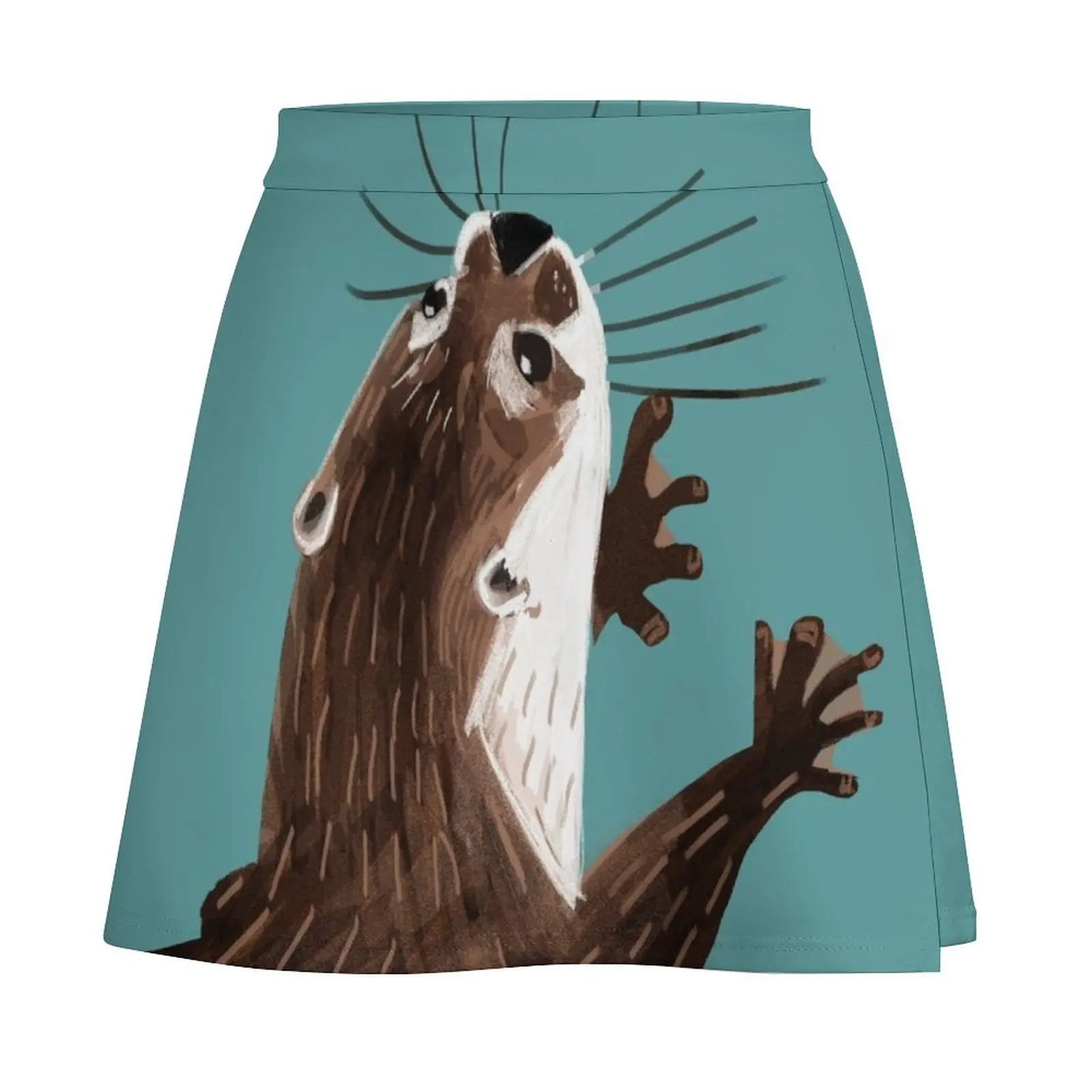 Amblonyx totem otter Cadet blue Mini Skirt Skirt for girls Female dress Mini Skirt