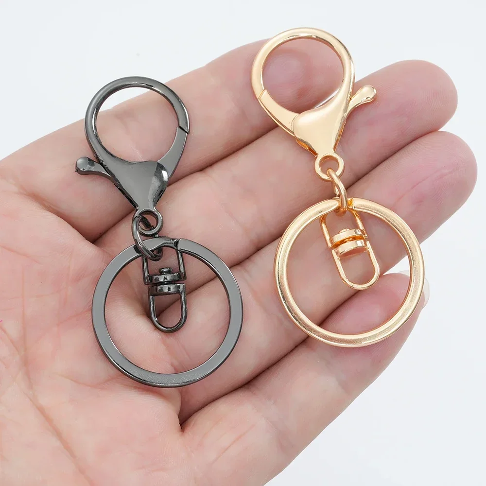 

Lobster Clasps Lanyard Snap Hooks with Key Rings Metal Key Chain Lobster Claw Clip Hook for Keychains Jewelry DIY Crafts