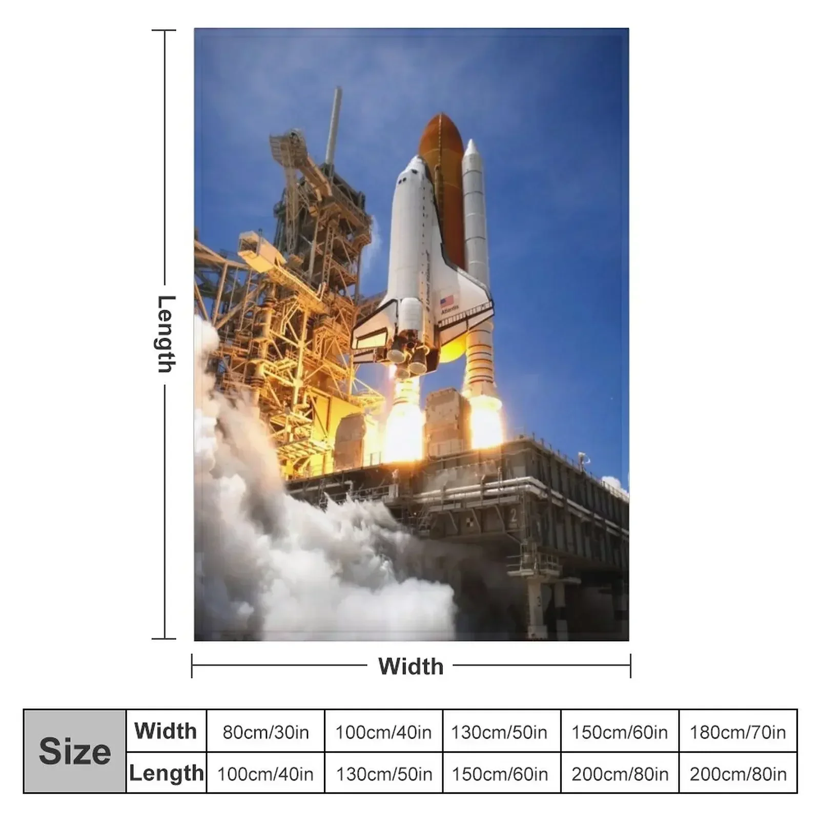 SPACE SHUTTLE ATLANTIS LAUNCH Throw Blanket halloween Quilt warm for winter Hairys Blankets