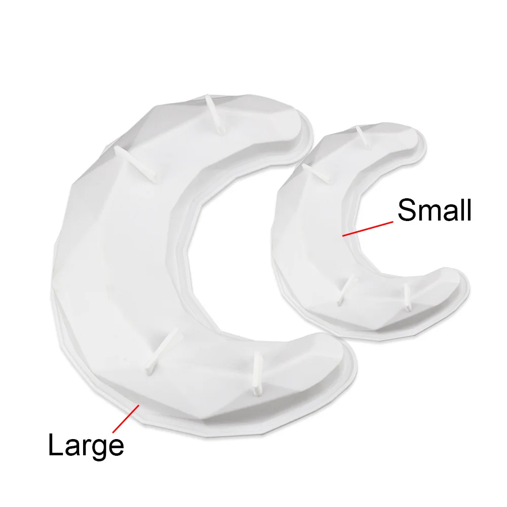 3D Moon Shape Silicone Cake Mold Large Moon Crescent Mousse Mould Eid Mubarak Party Decoration Supplies Crescent Cake DIY Mould