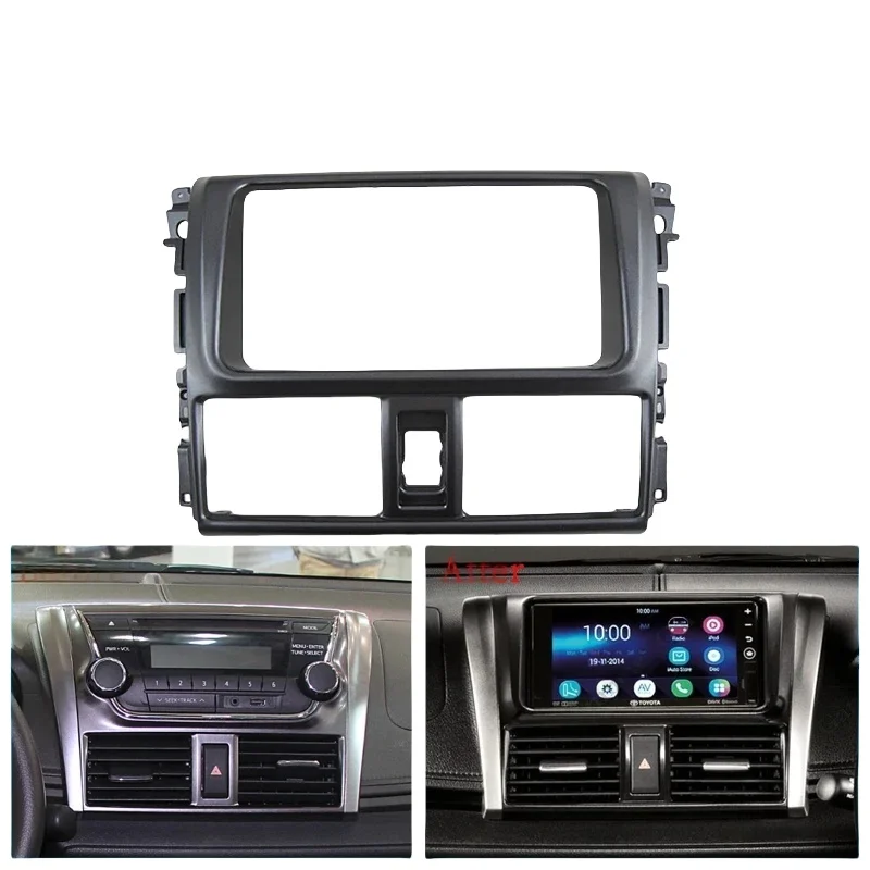 

7-дюймовая 2-диночная радиоприемная панель для Yaris L 2014 — лицевой и монтажный комплект