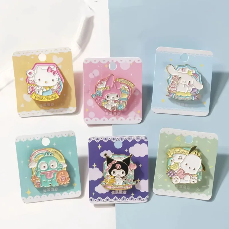 

Sanrio peripheral pendant brooch HelloKitty Kulomi Melody Yugui dog Japanese cartoon badge children's clothes bag accessories