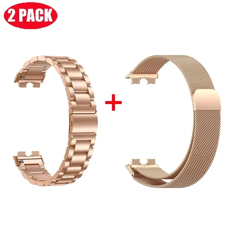 

2Pcs Milanese Magnetic Metal Watch strap For Huawei Band 10 9 band For Huawei Band 8 Stainless Steel Replacement Bracelet Correa
