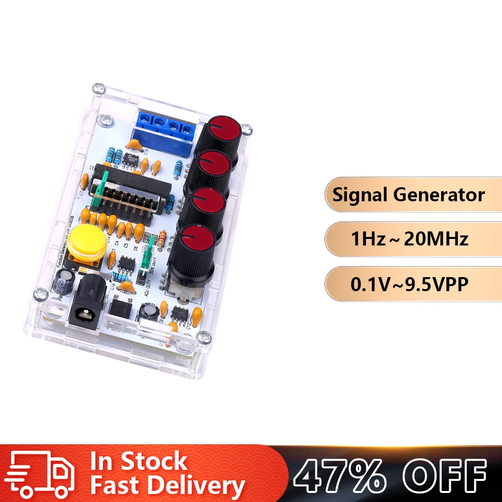 1Hz～20MHz Signal Generator DIY Kit High-speed Function Generator op-amp Generator Sine/Triangle/Rectangular/Sawtooth MAX038