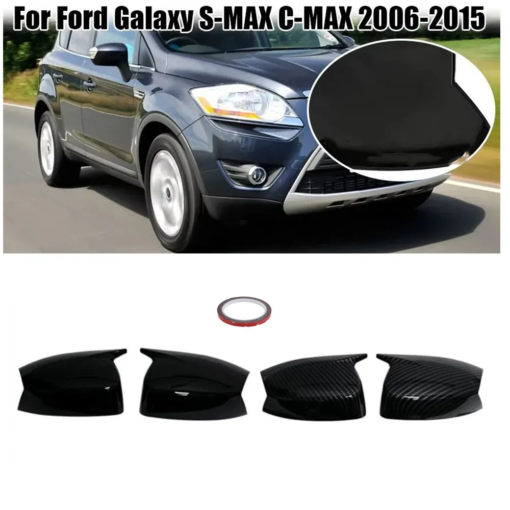 

Pair Car Side Mirror Cover Cap For Ford S-MAX 2007-2014 C-MAX 2011-2019 KUGA ESCAPE 2008-2012 Rearview Mirror Shell