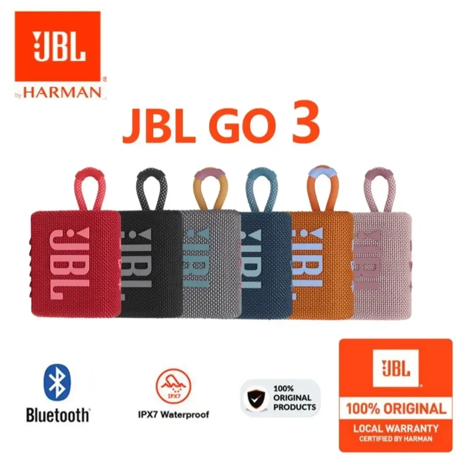 Official JBL Go 3 Portable Bluetooth Speaker Powerful Bass Subwoofers Mini Wireless waterproof Speaker Party speaker