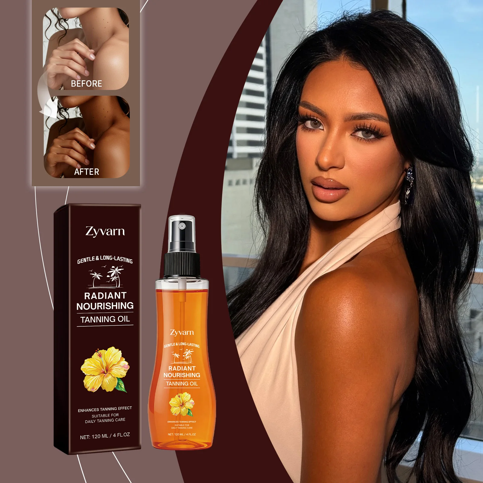 Shiny Blackening Oil Summer Bronze Wheat Skin Tone Evenness Blackening Care Refreshing Shine Protects Skin