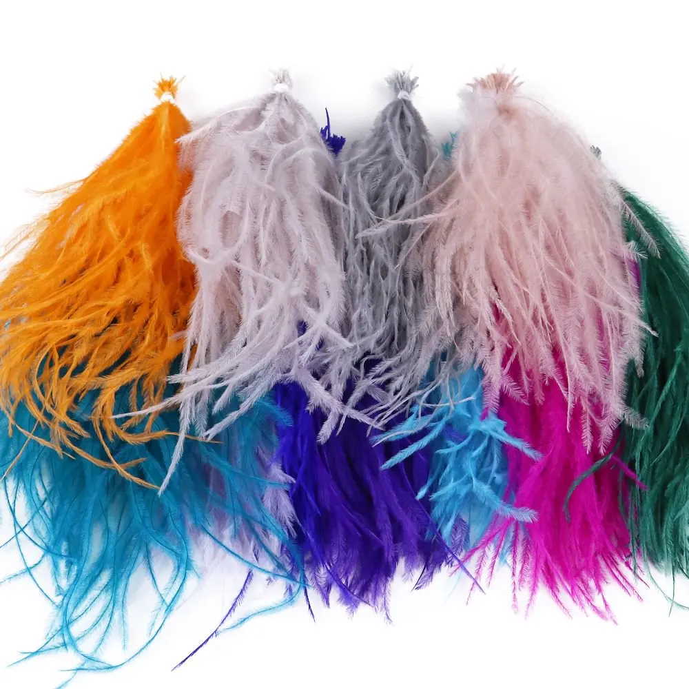 1Bundle Real Ostrich Feathers for Dyeing Silk Dress Tassel Sewing Accessories Jewelry Making Wedding Decor Crafts 10-18cm 100pcs