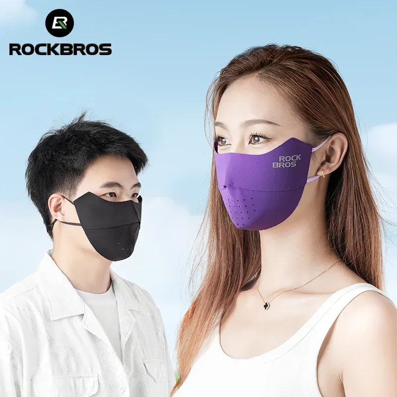 ROCKBROS Cycling Mask Men Women UV Sun Protection Bicycle Face Mask Dustproof Ice Silk Summer Outdoor Travel Running Sports Mask