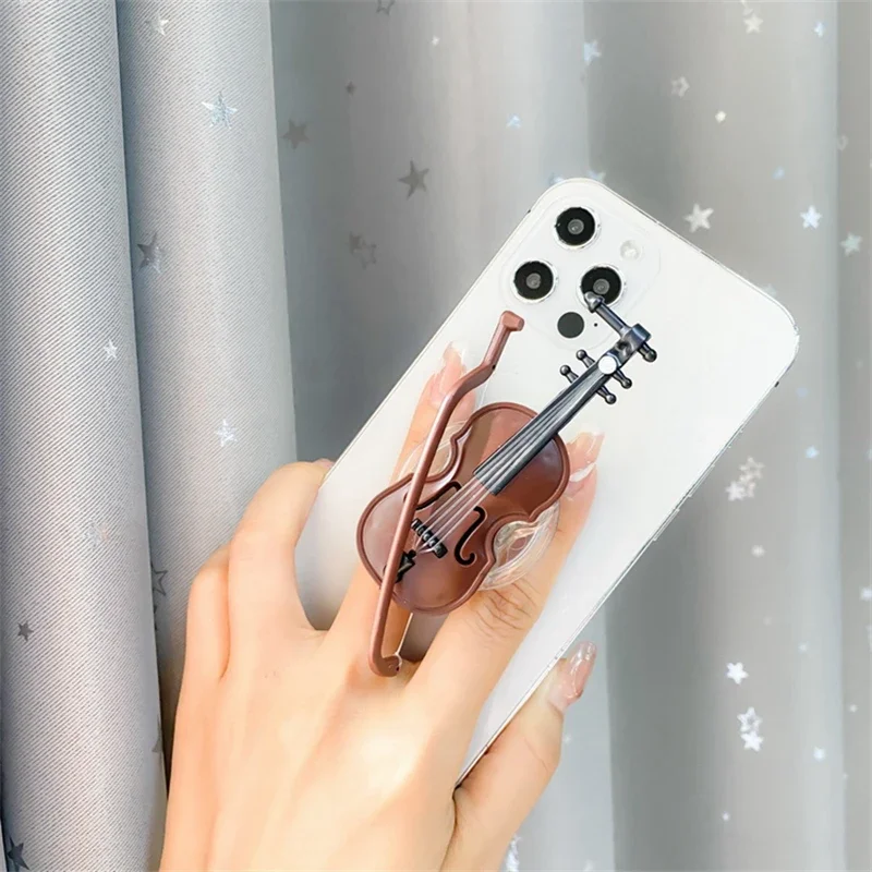 Ins Korea Mini Violin Cell Phone Grip Tok Cute Holder Stand Ring for IPhone 14Pro Accessories Griptok Phone Bracket Hand Support