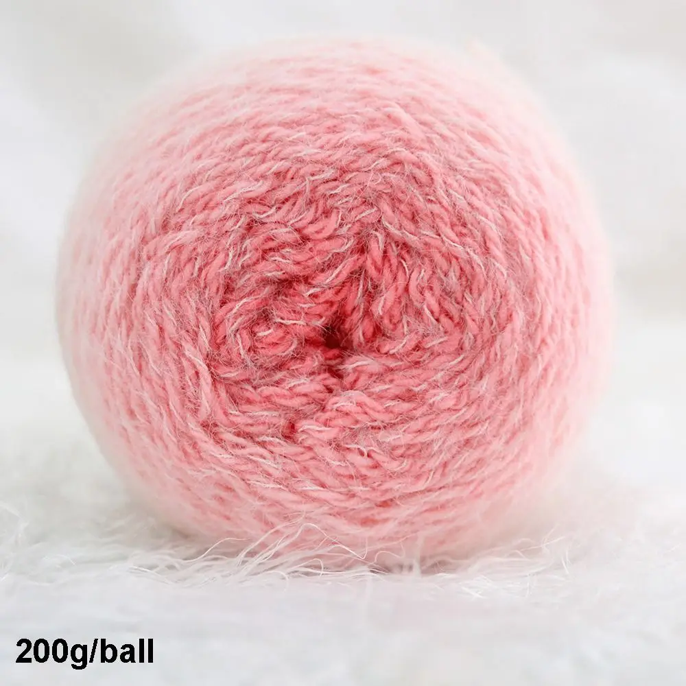 200g/Rolle Langlebiges Farbverlauf-Wollgarn Mehrfarbiges Strick- und Häkelgarn Handgemachtes Weiches Langes Velourgarn für Mützen und Pullover – Detail 1
