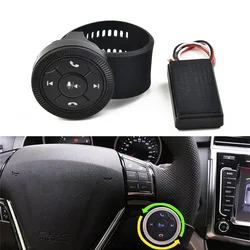 New Wireless Bluetooth-Compatible Media Button Remote Controller Car Motorcycle Steer Wheel MP3 Music Play Universal Accessories