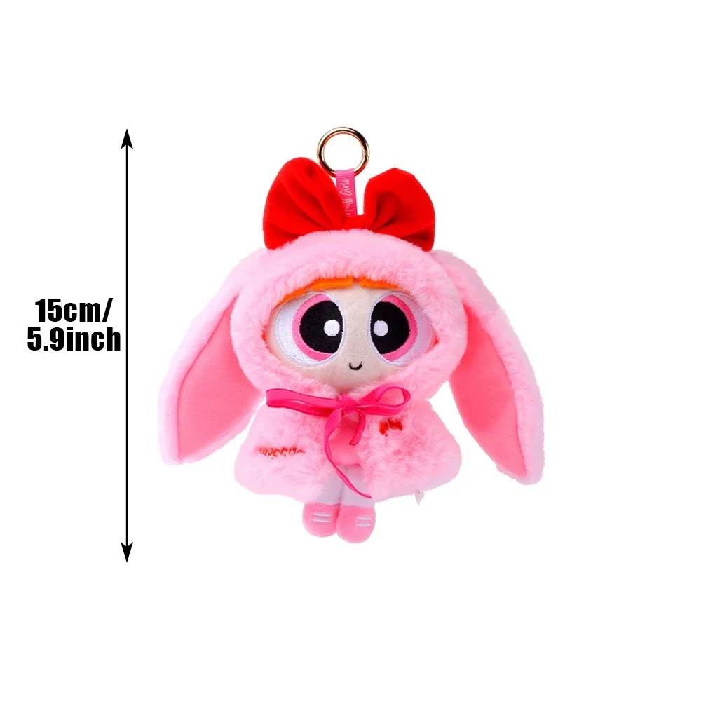 本物のパワーパフガールズケープシリーズ漫画ぬいぐるみキーホルダーかわいいアニメブロッサムバブルバッグ装飾おもちゃ女の子ギフト