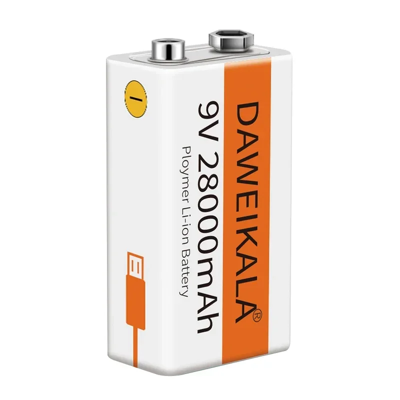 High-capacity 9V 28000mAh Polymer Li-ion Battery Rechargeable,for Multimeter Microphone Toy Remote Control KTV+USB cable