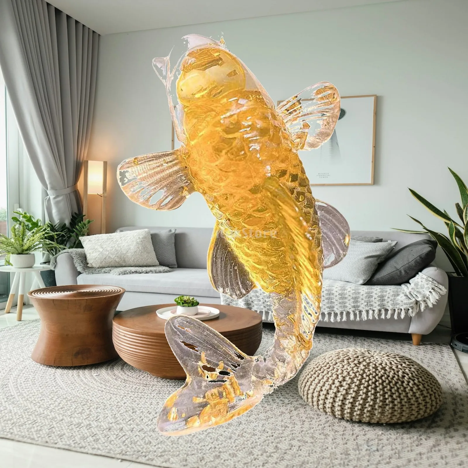 Aquarium Fish Japanese - Sculpture réaliste de poisson Koi en
